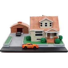 Erdo Ticaret Jada Toys Hızlı ve Öfkeli Nano Hollywood Rides Dom Toretto'nun Evini Sergileyen Diorama, Iki Adet 1,65" Döküm Araba, Çocuklar ve Yetişkinler Için Oyuncaklar (33668)