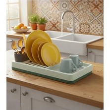 Erdo Ticaret Dayanıklı Plastik Tezgah Üstü Bulaşıklık, 42X26X6 cm Çok Bölmeli Organizer