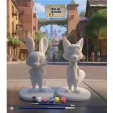 Erdo Ticaret Tavşan ve Tilki Boyanabilir 3D Figür Seti - Sanat Kiti