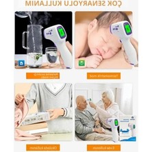 Erdo Ticaret Dijital Temassız Ateş Ölçer, Pilli ve Hafızalı, Çok Amaçlı Kullanım Için