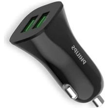Erdo Ticaret Çift Usb-A Portlu 12W Araç Şarj Adaptörü, Aşırı Isınma Koruması