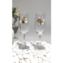 Teknoparkx Kirlinova® Gri Çiçek Motifli 2'li Meşrubat Bardağı