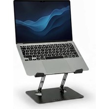 Erdo Ticaret Ayarlanabilir Ergonomik Laptop ve Tablet Standı - Siyah Metal