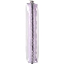 Erdo Ticaret Şeffaf Renkli Fermuarlı Kalem Kutusu 19X4X5.5 cm - Mor