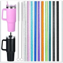 Erdo Ticaret Renkli Glitter Pipet Seti, 6 Adet ve 1 Temizleme Fırçası