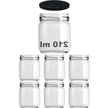 Erdo Ticaret 10-1000 ml Farklı Boyutlarda 6 Adet Kavanoz, Metal Kapaklı, Şeffaf Cam Tasarım