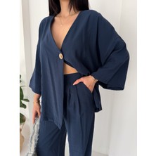 Maimoda Kadın Modal Kumaş Kimono Pantolon Takım