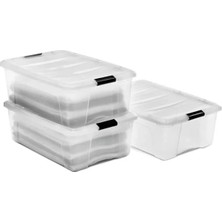 Erdo Ticaret Şeffaf Plastik Saklama Kutusu, 3'lü Paket, Çok Amaçlı