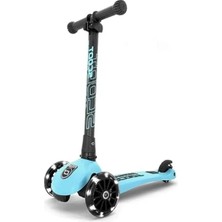 Erdo Ticaret Turkuaz Renkli LED Tekerlekli Çocuk Scooter, Scoot And Ride Highwaykick 3