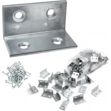 Erdo Ticaret 25 Adet Metal Köşebent, 40X20X20 mm Ebatında Mobilya Bağlantı Aparatı