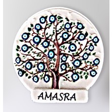 Mundy Amasra Temalı Polyester Kabartmalı Nazar Ağacı Magnet Çap: 6 cm – Dekoratif Hediyelik Buzdolabı Süsü  (KOD:1124)