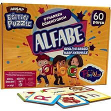 TAN EXPRESS Eğitici Ahşap Puzzle Alfabe 60 Parça 1 Kutu