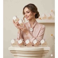 Tuval 30 Adet 50 ml Süslü Cam Şişe Kolonya Altıgen Model Söz,nişan,düğün,sünnet