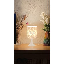 BASTTR Osmanlı Lale ve Geleneksel Çini Motifli 3D Dekoratif Masa ve Gece Lambası