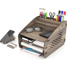Erdo Ticaret Ceviz Renk Masaüstü Organizer - Medium Hexa