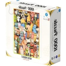 Erdo Ticaret 1000 Parça Miyav Mahalle Temalı Eğlenceli Puzzle