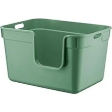Erdo Ticaret 54X40X32 cm Yeşil Yarı Açık Kedi Tuvaleti, Kolay Kullanım