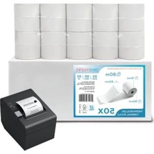 Erdo Ticaret Termal Kağıt Rulo, 80 mm x 80 mm x 12 Mm, 50'li Paket