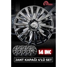Yonga Oto Aksesuar Ford Fusion 14 Inç Jant Kapağı 4'lü Set Piano Black + 4 Amblem + 8 Cırt Kelepçe