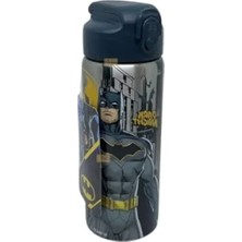 Erdo Ticaret 600ML Lisanslı Batman Temalı Paslanmaz Çelik Termos, Pipetli ve Kilitlenebilir