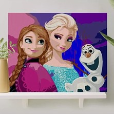 Erdo Ticaret Sayılarla Boyama Tuval Seti Fırça ve Boya Dahil (Çıtalı) 40X50 cm