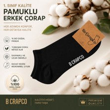 Birçorapco 1. Sınıf Pamuk A-Kalite Erkek Siyah Patik Çorap Tekli