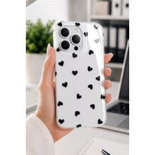 3gen Case iPhone 13 Pro Max Uyumlu Kalp Tasarımlı Damla Baskılı Parlak Yüzeyli Sert Silikon Kılıf