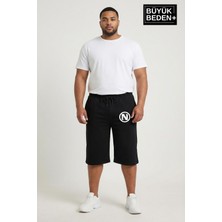 Superlife Büyük Beden Erkek N Baskılı Şort Rahat Kalıp Basic Penye 3xl-6xl SPR26BSR591-19