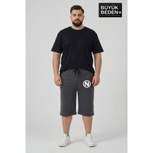 Superlife Büyük Beden Erkek N Baskılı Şort Rahat Kalıp Basic Penye 3xl-6xl SPR26BSR591-19