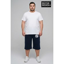 Superlife Büyük Beden Erkek N Baskılı Şort Rahat Kalıp Basic Penye 3xl-6xl SPR26BSR591-19