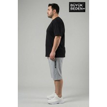 Superlife Büyük Beden Erkek Kapri Şort Brooklyn Baskılı Rahat Kalıp 3xl-6xl SPR26BSR591-02