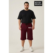 Superlife Büyük Beden Erkek 3xl-6xl Rahat Kalıp Cepli Brooklyn 1970 Baskılı Penye Kapri  Şort SPR26BSR591-03