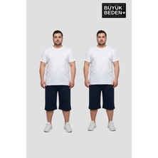 Superlife Büyük Beden Erkek 2’li Kapri Şort Rahat Kalıp Seti 3xl-6xl  SPR26BSR591+2