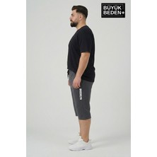 Superlife Büyük Beden Erkek Kapri Şort Brooklyn Baskılı Rahat Kalıp 3xl-6xl SPR26BSR591-02