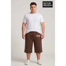 Superlife Büyük Beden Erkek 3xl-6xl Rahat Kalıp Cepli Brooklyn 1970 Baskılı Penye Kapri  Şort SPR26BSR591-03