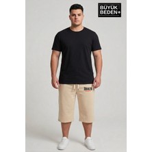 Superlife Büyük Beden Erkek 3xl-6xl Rahat Kalıp Cepli Brooklyn 1970 Baskılı Penye Kapri  Şort SPR26BSR591-03