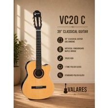 Valares QCG2302C Profesyonel Seri 4/4 Elektro Klasik Gitar 4 Bant Ekolayzerli Sahne Gitarı