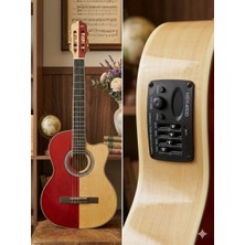 Valares QCG2302C Profesyonel Seri 4/4 Elektro Klasik Gitar 4 Bant Ekolayzerli Sahne Gitarı