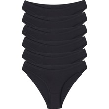 Universal Kadın 6’lı Siyah Pamuklu Likralı Bikini Külot
