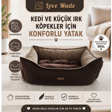 Empressco Rahat ve Şık Lotus Kahve Pet Yatağı, Kedilere ve Köpeklere Özel