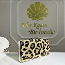 Perla Leopar Desenli Portföy Çanta