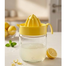 Veyla Style Cam Hazneli Limonluk Limon ve Narenciye Sıkacağı 425 ml Sarı Kapak