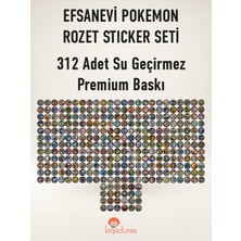 Kirpictures 312 Adet Pokemon Taso Sticker Seti - Mat Opak Su Geçirmez Dayanıklı Etiket Paketi