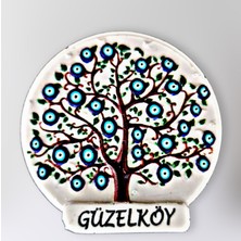 Mundy Güzelköy Temalı Polyester Kabartmalı Nazar Ağacı Magnet Çap: 6 cm – Dekoratif Hediyelik Buzdolabı Süsü  (KOD:1127)