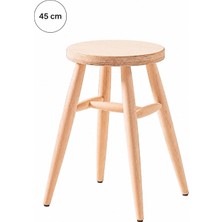 Sahmatra Natura Ev Dekorasyon | Ahşap Tabure | Bar Taburesi | Mutfak Sandalyesi | Mutfak Taburesi | Yuvarlak - 45 cm