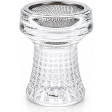 Han Tobacco Premium Cam Nargile Lülesi 9 cm – 7 cm Geniş Ağızlı Metal Filtreli Şeffaf Cam Lüle