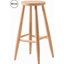 Sahmatra Natura Ev Dekorasyon | Ahşap Tabure | Bar Taburesi | Mutfak Sandalyesi | Mutfak Taburesi | Yuvarlak - 65 cm