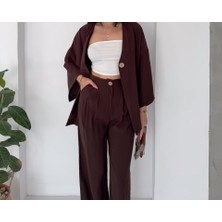 Maimoda Kadın Modal Kumaş Kimono Pantolon Takım
