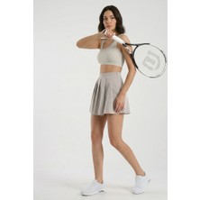 Maimoda Kadın Aktif Spor Önden Pileli Şort Etek- Şort Formlu Tenis Eteği