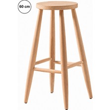 Sahmatra Natura Ev Dekorasyon | Ahşap Tabure | Bar Taburesi | Mutfak Sandalyesi | Mutfak Taburesi | Yuvarlak - 60 cm